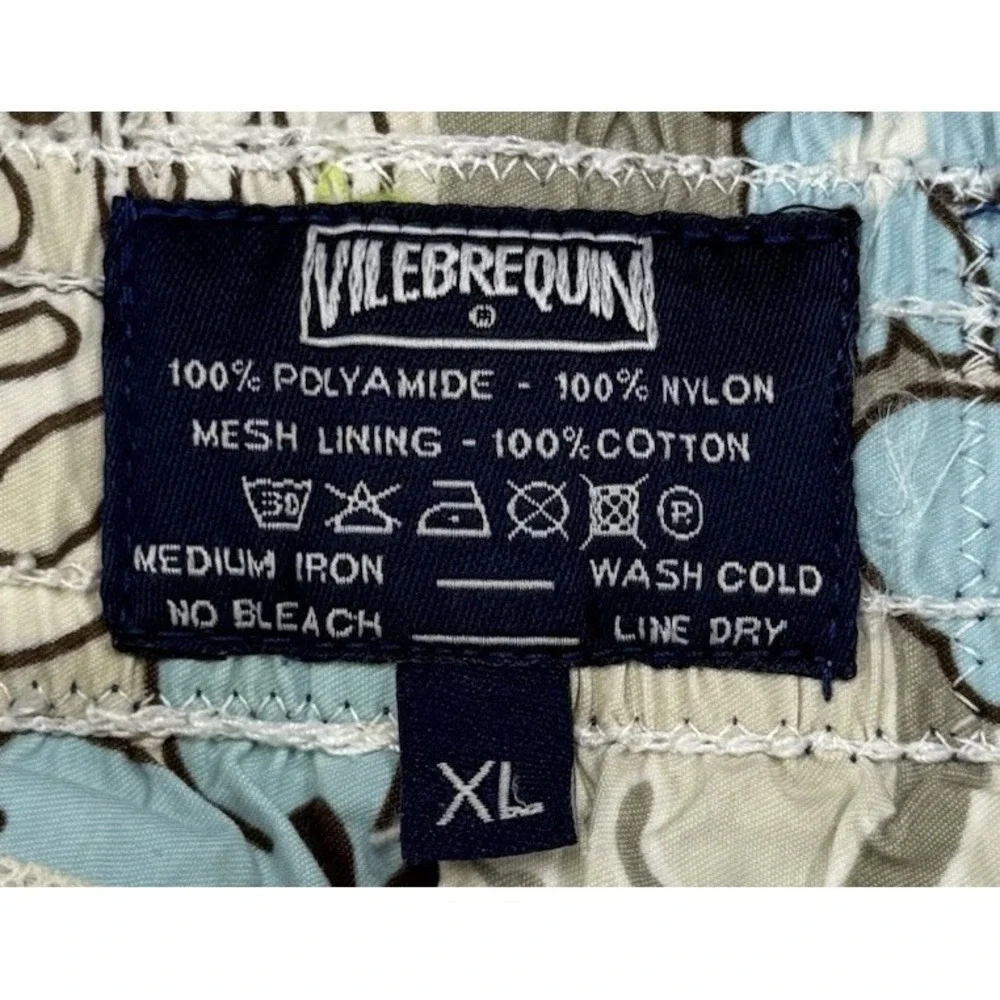 Vilebrequin Floral Mesh‎ Lined Lizard Print Swimtrunk Size XL Gray